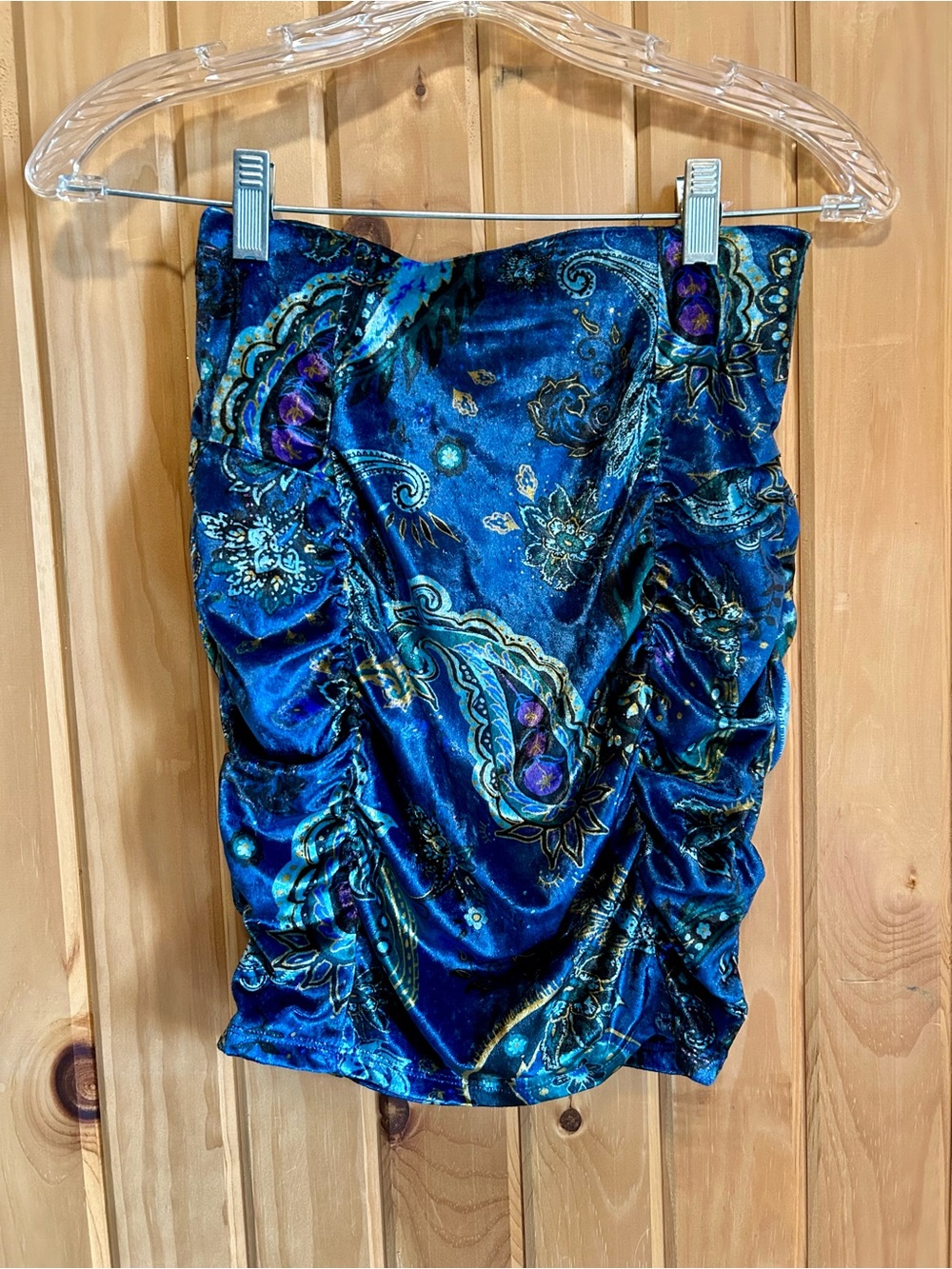 Free People Blue Paisley Mini Skirt